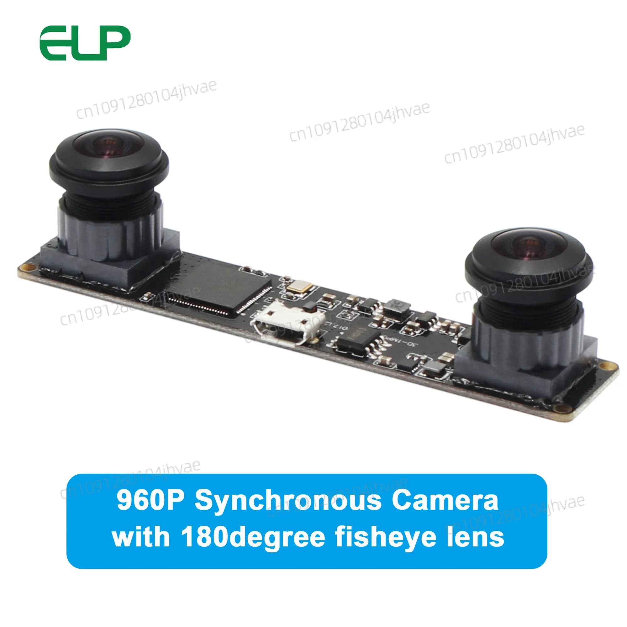 NEW ELP Stereo 3D Camera Module Double Lens 920P Synchronized Grand Corner Fisheye HD 60fps Webcam USB2.0 Camera for Laptop