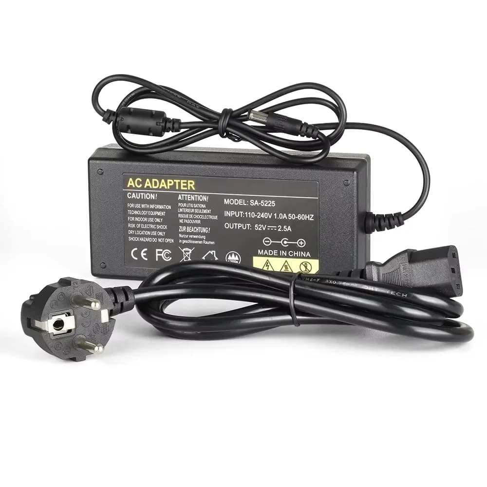 Misecu 52V 2.5A Alimentatore AC 100-240V Adattatore di Alimentazione caricatore da muro DC 5.41mm EU/AU/UK/US Spina Per Sicurezza CCTV POE NVR