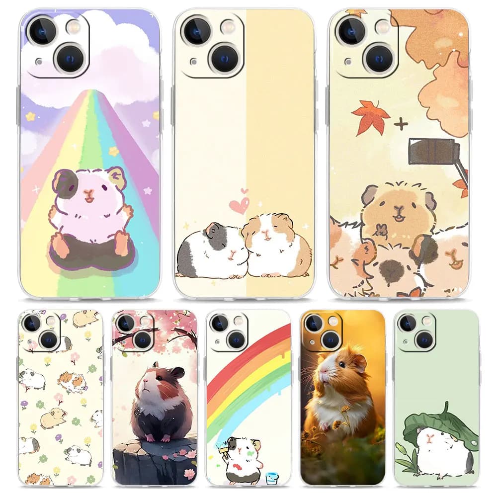 Custodia per telefono per iPhone 16 Custodie iPhone 15 12 13 14 16 Pro Max X XR XS Max 15 Plus iPhone11 Cover Animale Cavia Cavy Carino