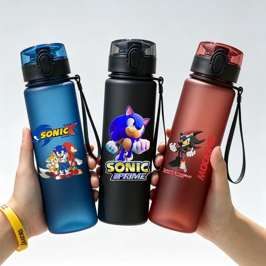 650ml Soniced Sports Water Bottle Girl Boy Motivational Leak Proof Portable Reusable Cups Outdoor Travel Gym Jugs Xmas Gift