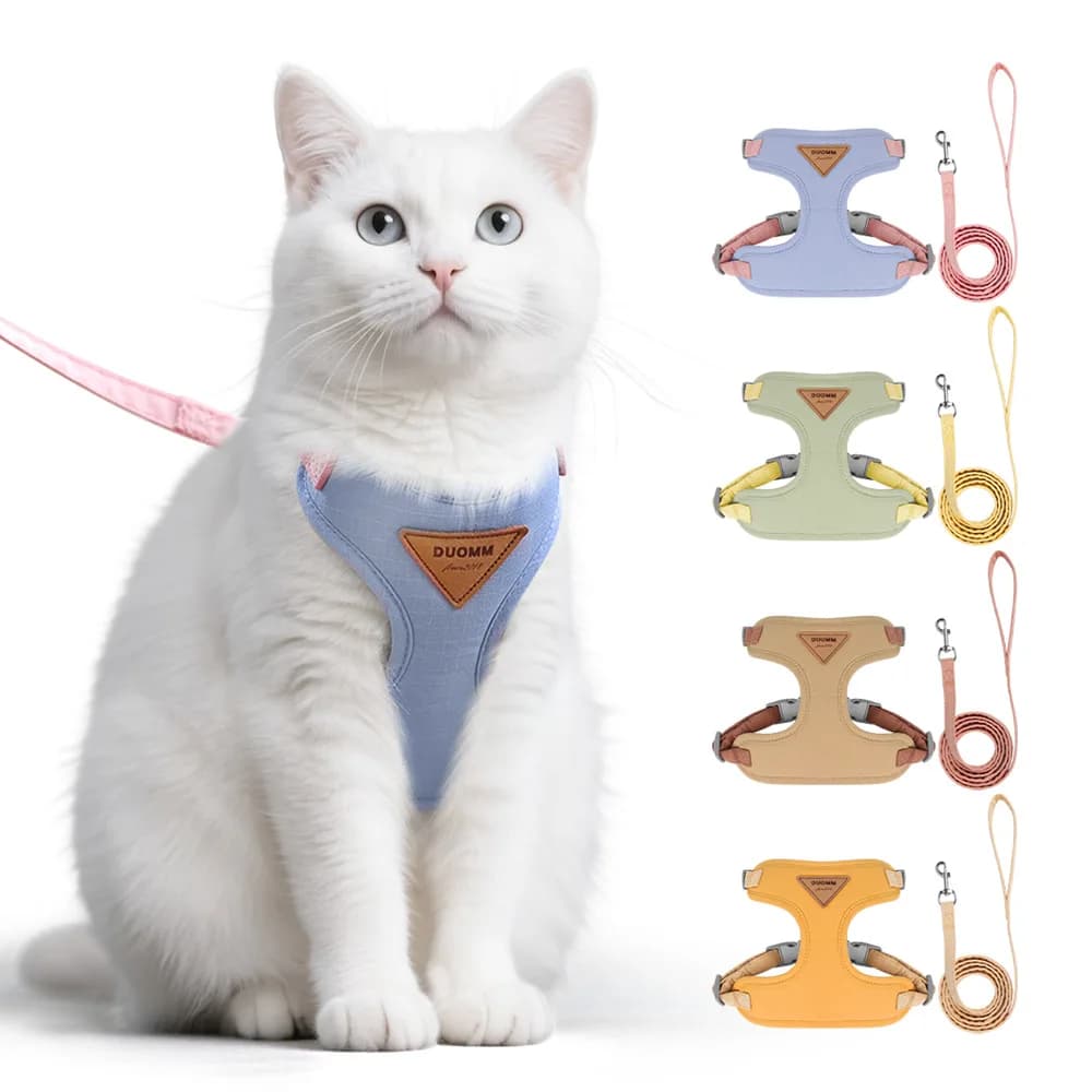 Cat Harness and Leash Set, Vest Style Pet Harness, Escape Proof for Cats & Dogs, Universal Leash for Walking Teddy Poodle Bichon