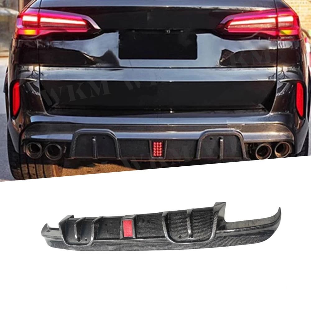 Kit Carrozzeria Diffusore Posteriore in Fibra di Carbonio Secca per BMW F95 X5M F96 X6M 2020-2024, Kit Labbro Paraurti Posteriore