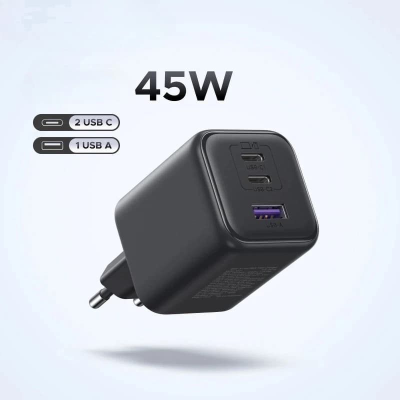 EUPlug-2027 NEW 45W/30W/25W/20W GaN Charger PD3.0 PPS QC3.0 USB C Fast Charger For iPhone 16 15 14 Pro Max Samsung S25 iPad Air