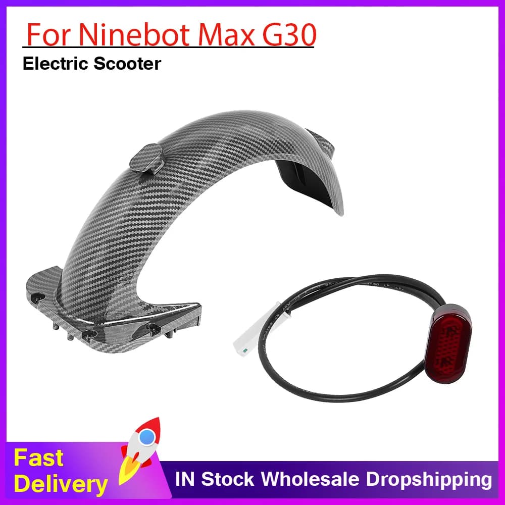 Front Rear Mudguard Accessories Kit for Ninebot Max G30 Electric Scooter Fender with Taillight Brake Lamp Spare Part
