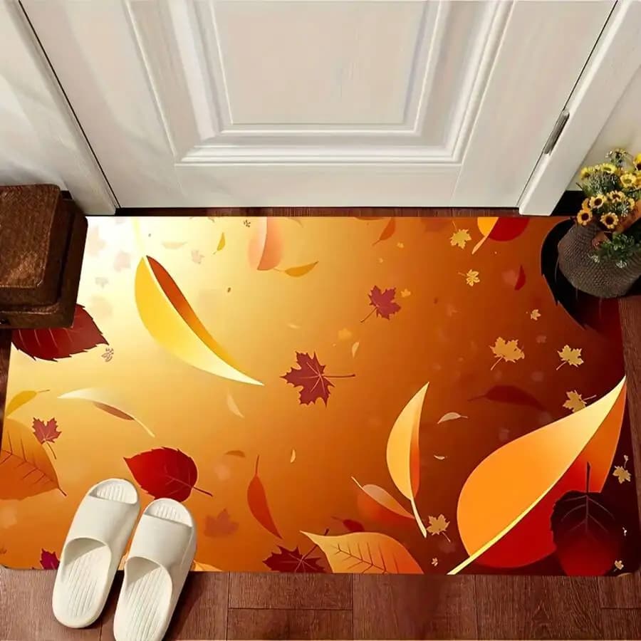 Autumn Leaf Pattern Door Mat For Indoor Entrance Bathroom Kitchen Living Room Bedroom Home Decor