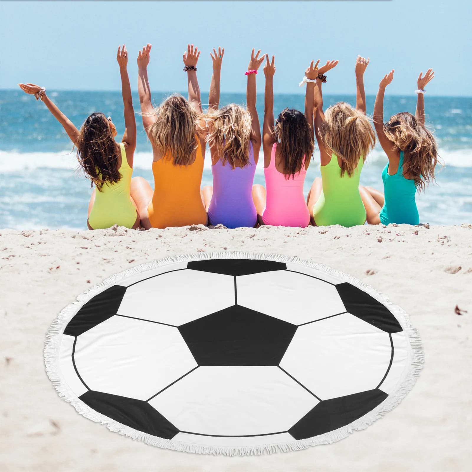 Telo Mare Rotondo in Microfibra Morbida, Altamente Assorbente, Asciugatura Rapida, Portatile per Spiaggia, Piscina, Viaggi, Esterni Estivi