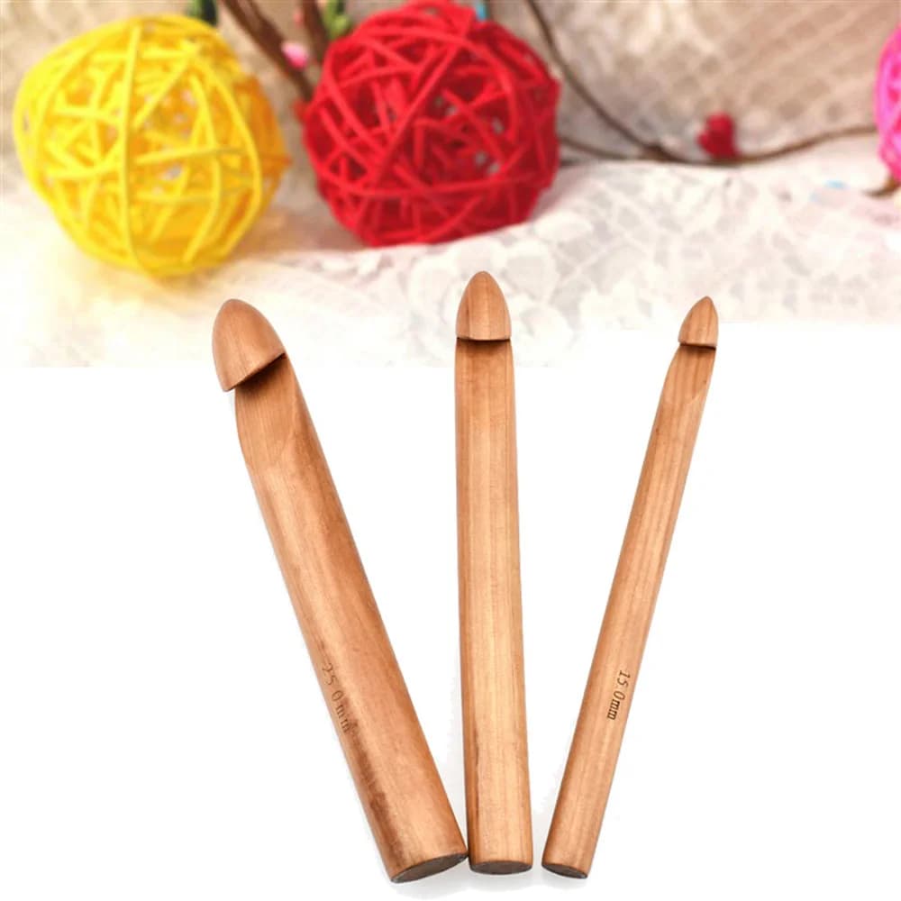 Kit Fai-da-Te per Uncinetto con Aghi da Cucito di Grandi Dimensioni, Strumenti per Lavoro a Maglia, Uncinetto in Legno