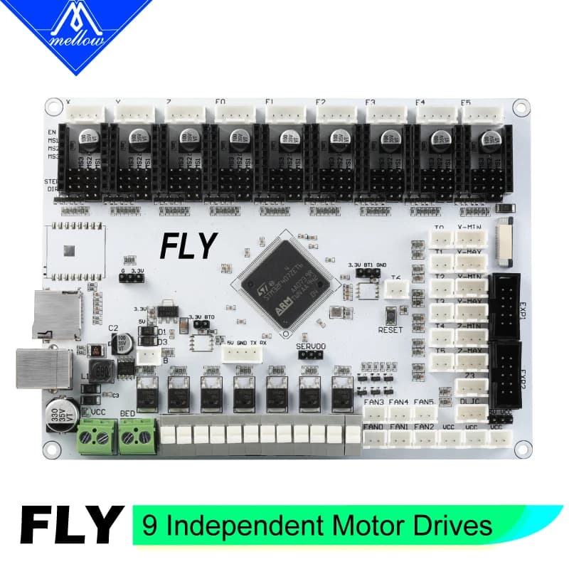 Mellow FLY 9 Motor Drives Marlin / Klipper braccio a 32 bit per scheda madre TMC2209 con scheda stampante 3D Voron a 6 estrusori