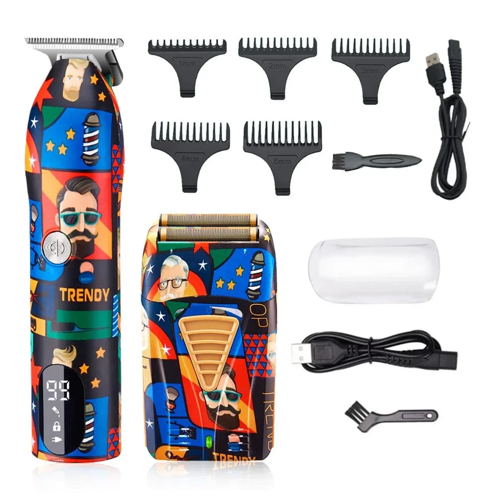 Personal Barber Hair Finishing Set 2in1 Scratch Coating Oil Head Cut off Haircuts Calve Double Blades men's alternative shaver