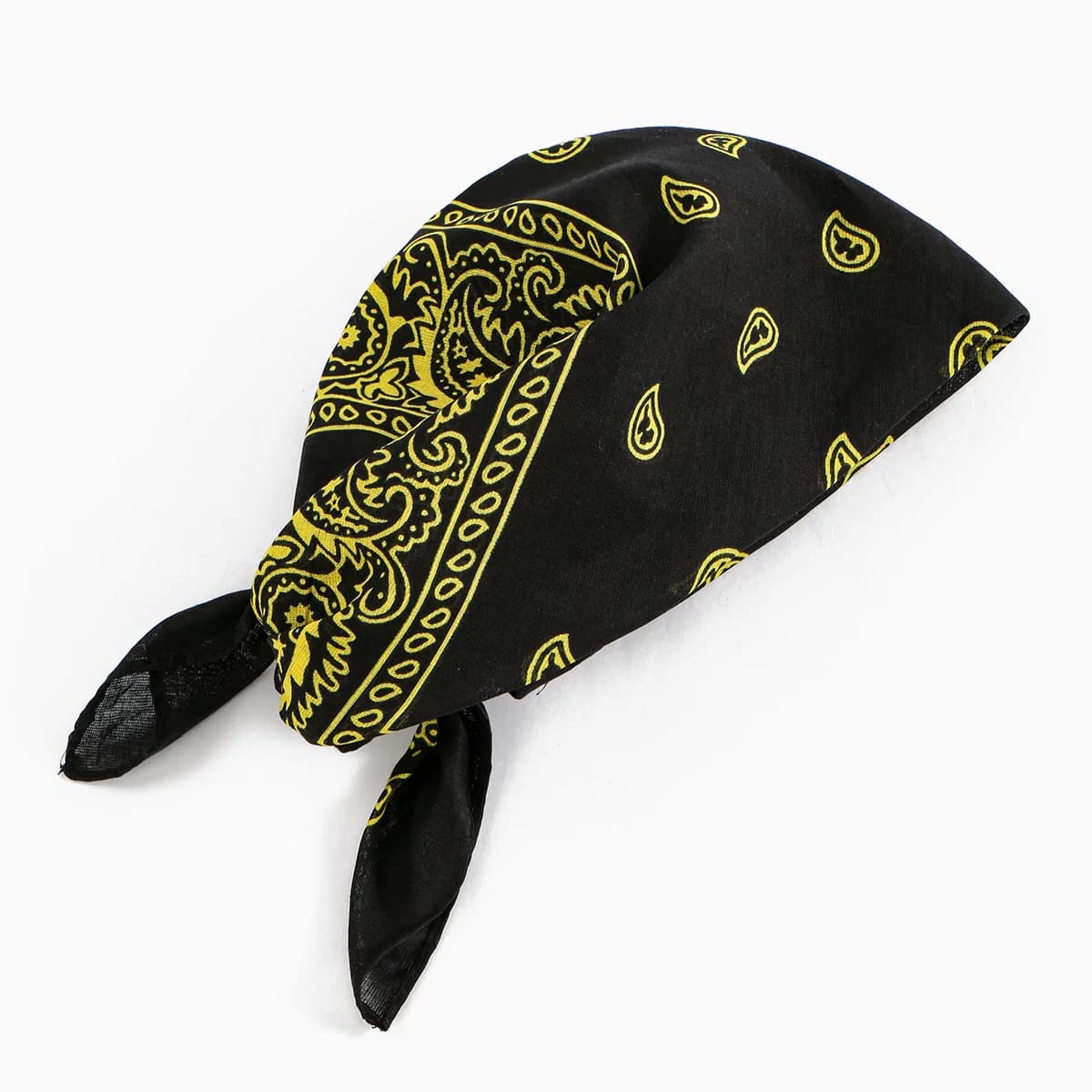 Nero Hip Hop Bandana Fazzoletto Fascia per capelli unisex Sciarpa al collo Paisley Copricapo Polso Hairwrap Sciarpe quadrate Stampa Fazzoletto