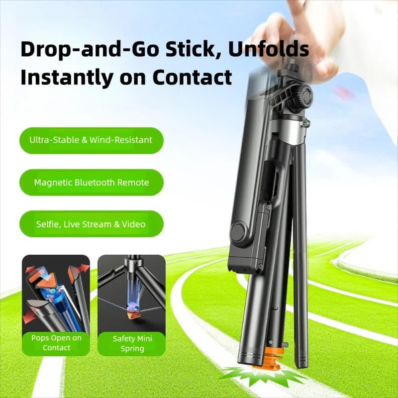 P61 Selfie 2M Auction with Tripod and Bluetooth Remote Control, Phone Support Adjustable Portable for iPhone Android, Live Streaming, Photos and Video