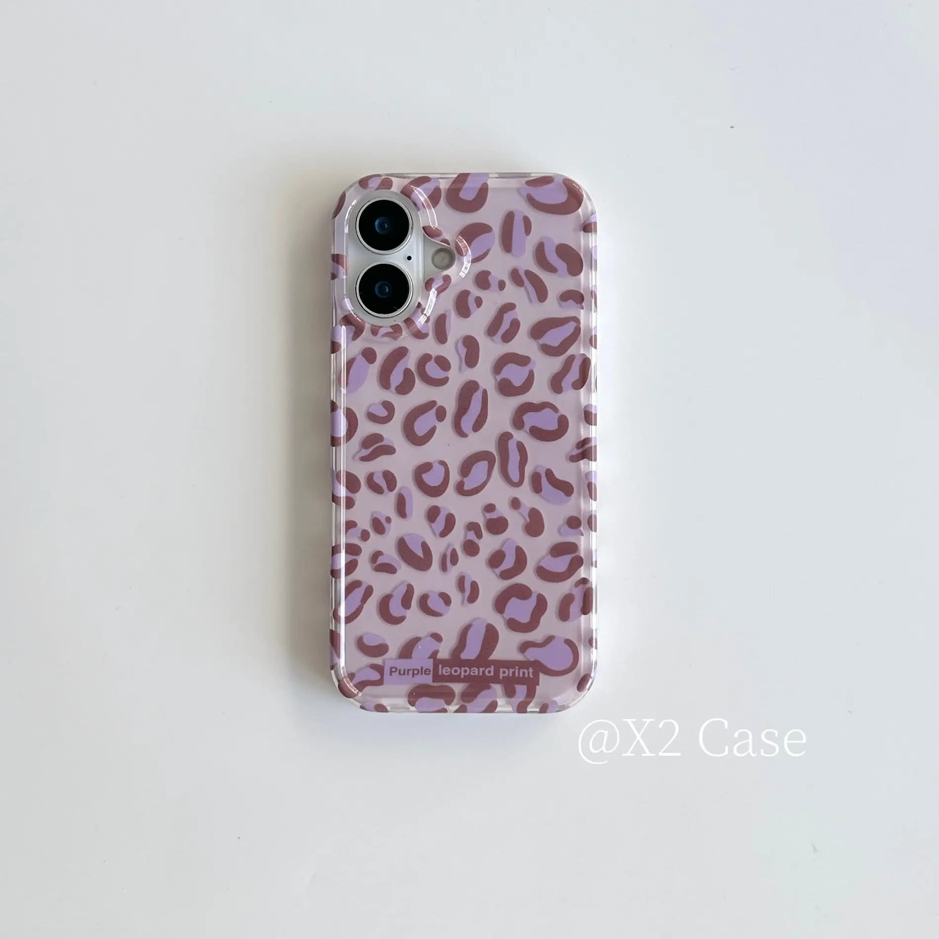 Ins Spicy Girl Style Light Purple Leopard Print Phone Case For iPhone 17 AIR 16 15 14 13 12 11 Pro XR Max 7 8 Plus Y2K Cover