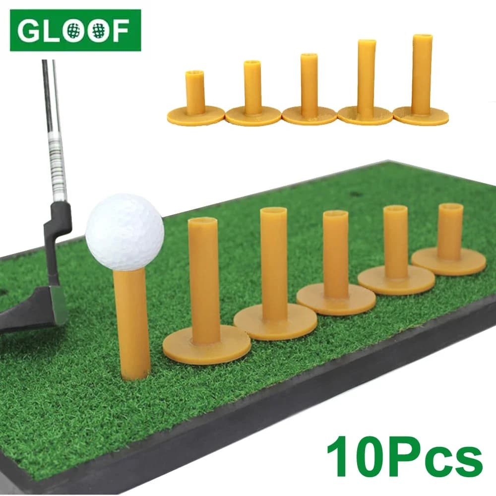 10 pz/lotto Tee da Golf Supporto in Gomma aiuti per l'allenamento Pratica Porta Pallina da Golf Accessori Tee Allenatore per Principianti