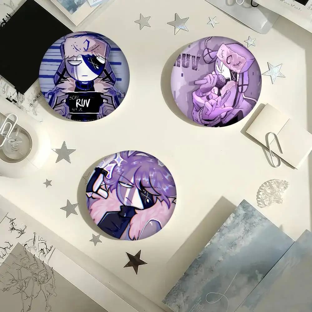 FUN Fnf RUVYZVAT Anime Anime Button Pin Handmade Brooch For Clothes Cartoon Badge Backpack Decoration Jewelry Accessories