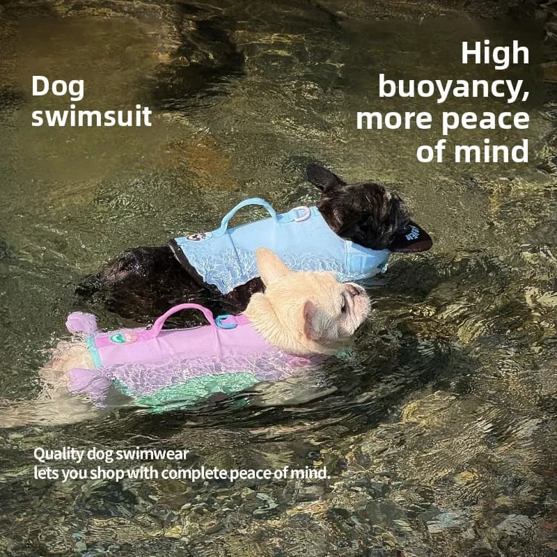 Outdoor Pet Life Jacket Bulldog Pug Swim Vest Small Medium Dog Flotation Suit Dog Safety Safety Swimwear Beach Water Gear