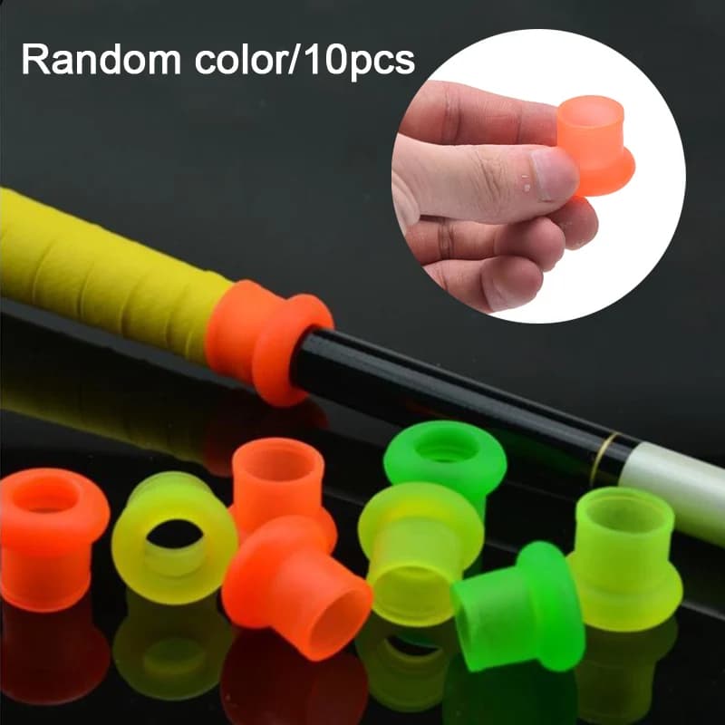 (Summer6) 10 pieces of rubber fishing rod clip, O-shaped anti-slip ring, fishing gear supplies