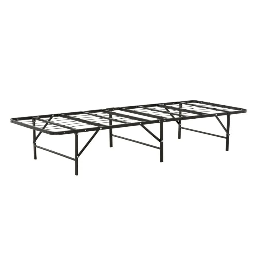 Base letto in metallo con telaio per materasso, misura singola, per camera da letto o camera degli ospiti, colore nero