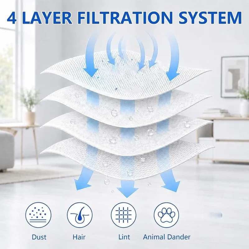 Y48A 16Pcs Dust Bags Compatible for Roborock Q7 M5+ Robot Vacuum, 3.5L Large Capacity Vacuum Cleaner Accessories
