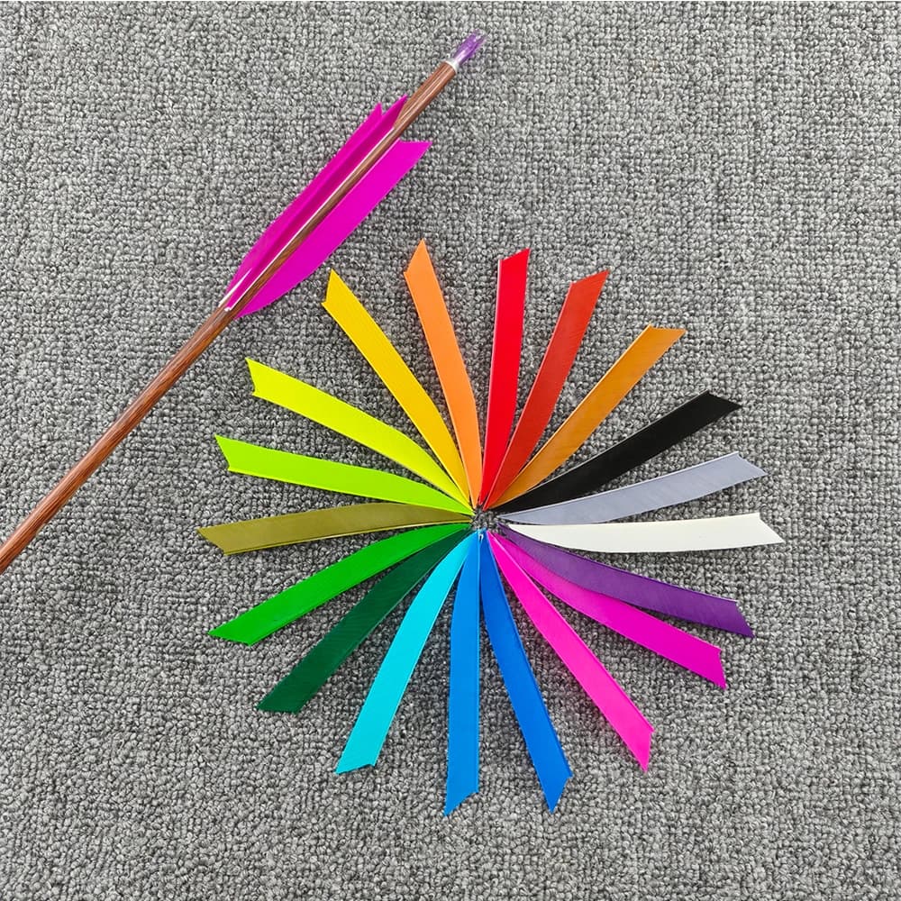50 Pcs 5" Archery Arrow Feather Fletching 5 Inch Turkey Vanes Right Wing Shield Cut For Hunting Target Shooting