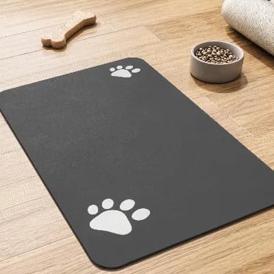 Pet Feeding Mat, Absorbent Mat, Suitable for Food and Water Bowls, Stain-Free and Easy to Clean, Puppy Accessories