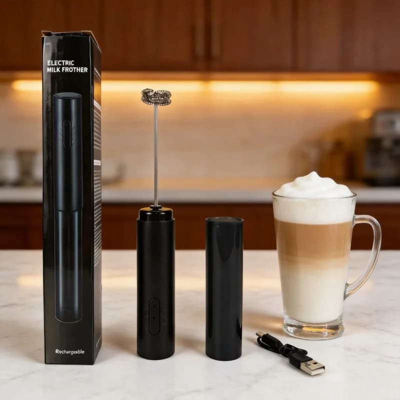 Electric Milk Frother Portable Egg Beater USB Rechargeable Handheld Coffee Blender Milk Shaker Mixer Foamer Food Blender