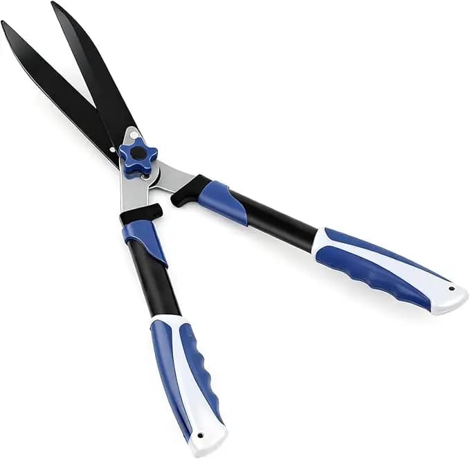 24 In Hedge Shears Wavy Blade Garden Pruning Scissors Shock Absorbing Bumpers for Comfort Trimming Borders, Boxwood, Bushes, Tall Hedges