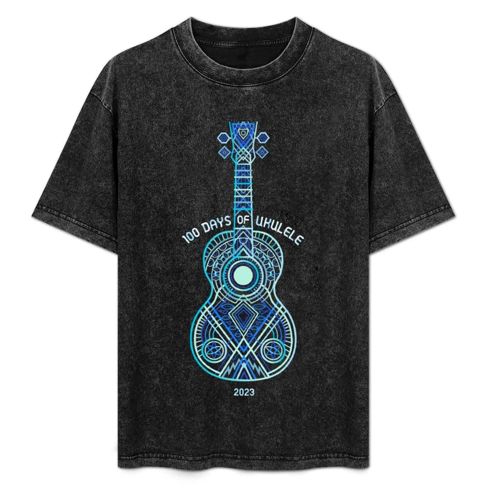 2023 String Theory 1: Bright Blues (consigliato: stampa su sfondo scuro) - T-shirt 100 Days of Ukulele