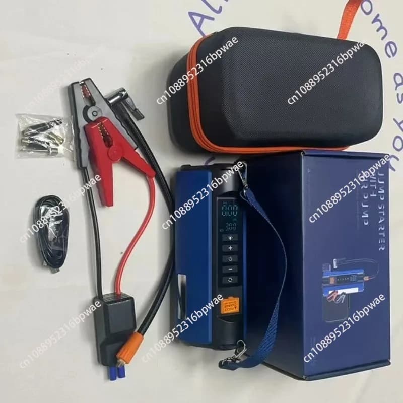 BUVAYE TS03 Gonfiatore per pneumatici portatile TS03 Alimentazione di emergenza per auto Avviatore di emergenza multifunzionale per esterni e pompa d'aria con borsa EVA