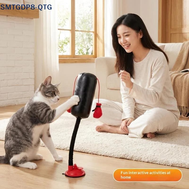 NEW Interactive Cat Punching Bag Toy With Strong Suction Cup Base High Rebound For Indoor Cats Play Exercise Relieve Boredom