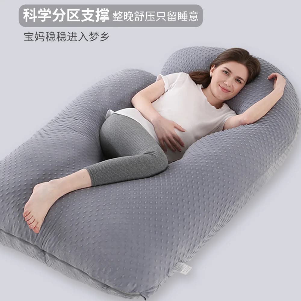 Crystal Velvet J-type Pregnant Women's Pillow Manufacturer Wholesale Side Waist Protection Abdominal Support Pillow Cushion