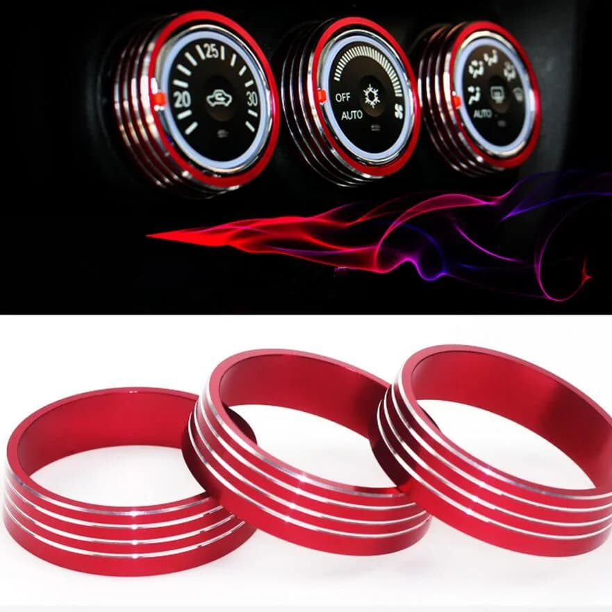 Per Mitsubishi ASX Lancer Outlander Sport RVR 3 pz/set Auto aria condizionata interruttore di controllo del calore AC manopola anello accessori Auto