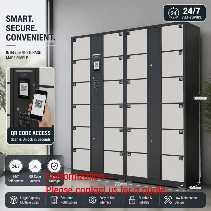 Armadietto Elettronico Personalizzato con Accesso Tramite Codice QR e PIN, Cassetta Digitale Self-Service per Pacchi, Ideale per Palestre, Supermercati e Biblioteche