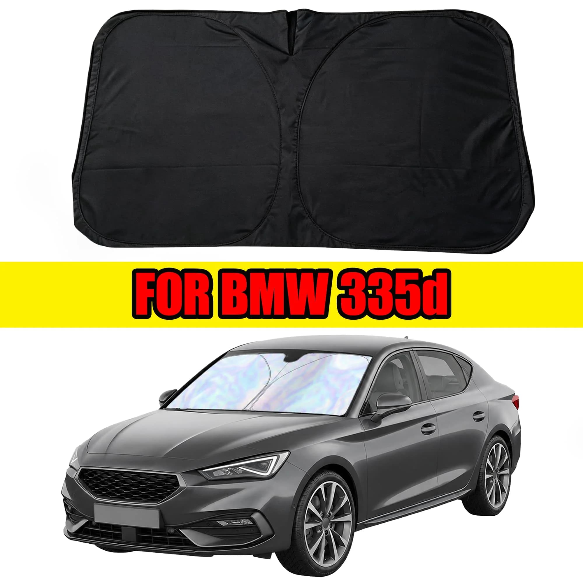 FOR BMW 335d Windshield Sunshade With Laser Coating, UPF50+ UV Protection & Heat Block