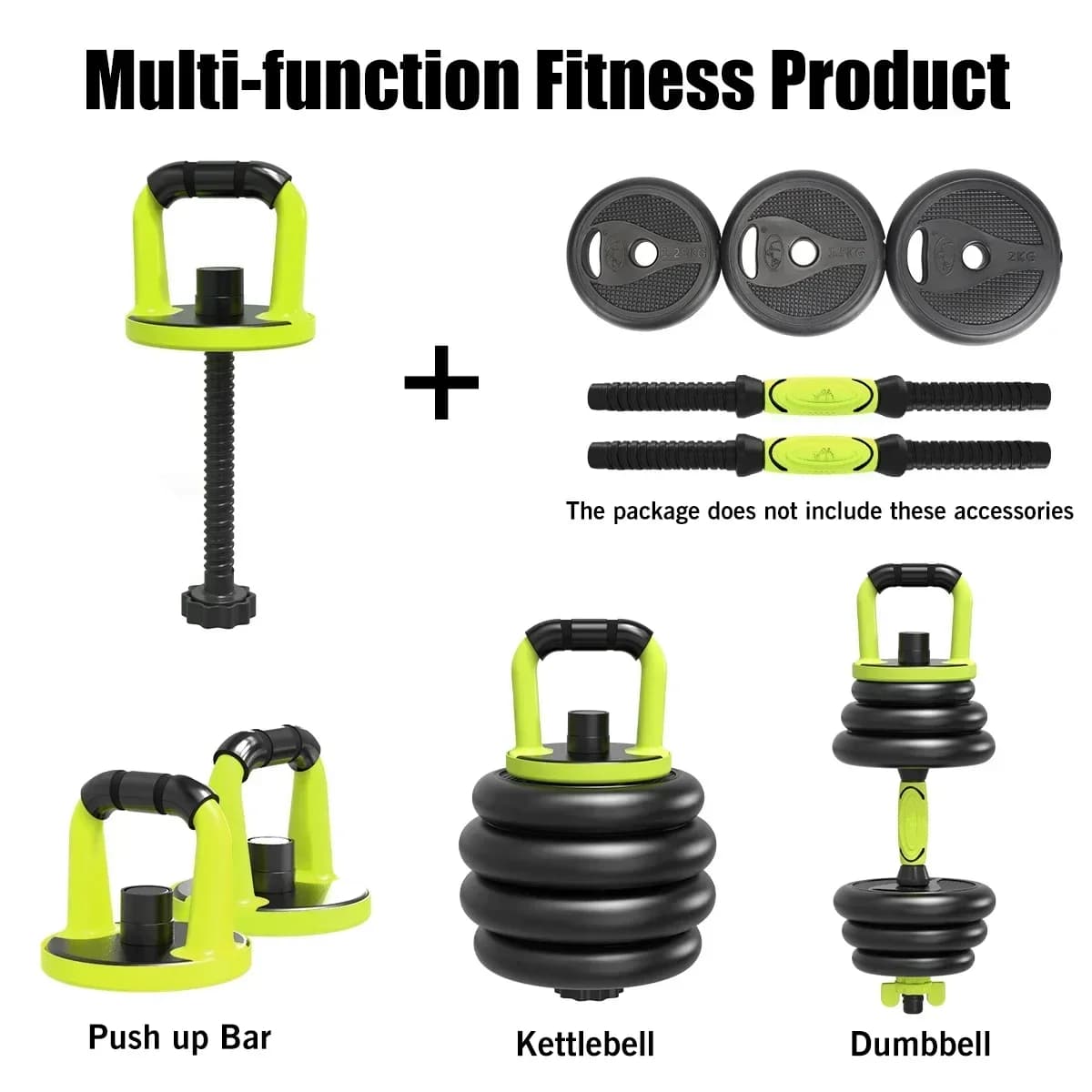 Set of multifunctional gym cement handlebars with free weight, 40 kg weight set, set of handlebars with kettlebell with adjustable barbell