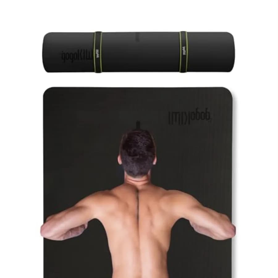 Extra Largo 72x36 Anti-slip Yoga Mat for Men and Women, Fitness Exercise Mat with Alignment Indicators for Yoga, Pilates and Ground Training, Black
