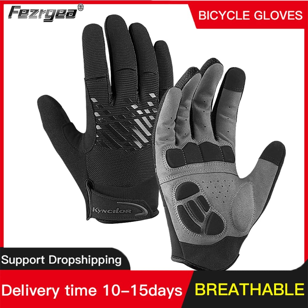 Mountain Bike Touch Screen Cycling Gloves Breathable Shoe Absorption Men and Women Sports Fitness Spring Summer Gloves Riding