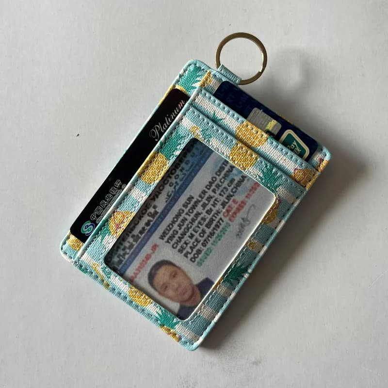 Porta carte di credito Portafoglio sottile, Portafoglio da donna Tasca frontale Porta carte piccolo Porta carte da viaggio Finestra identificativa Organizzatore di carte in pelle PU