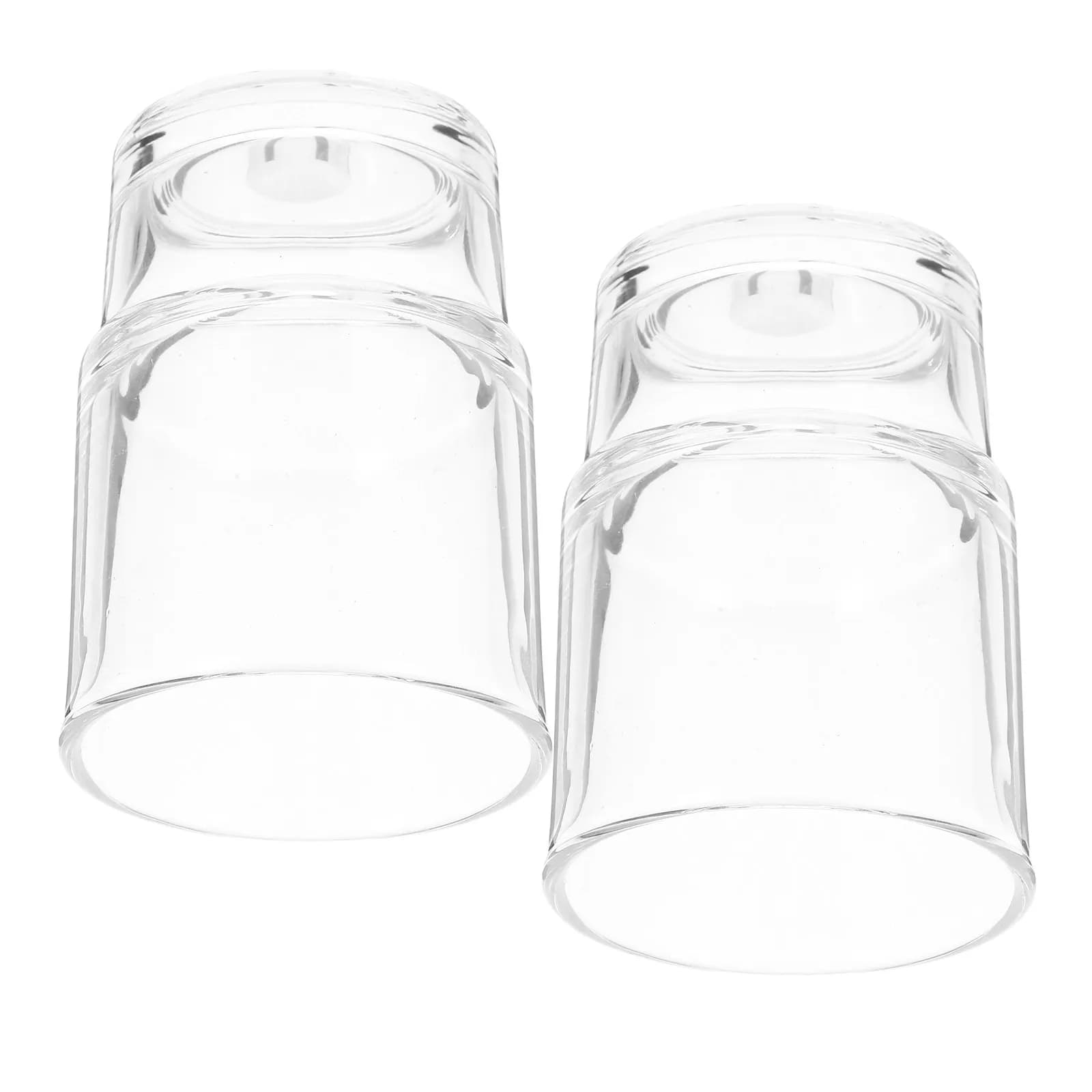 Set di 2 Bicchieri in Vetro Trasparente per Spazzolini da Denti, Porta Dentifricio, Design Moderno ed Elegante per Bagno di Casa e Hotel