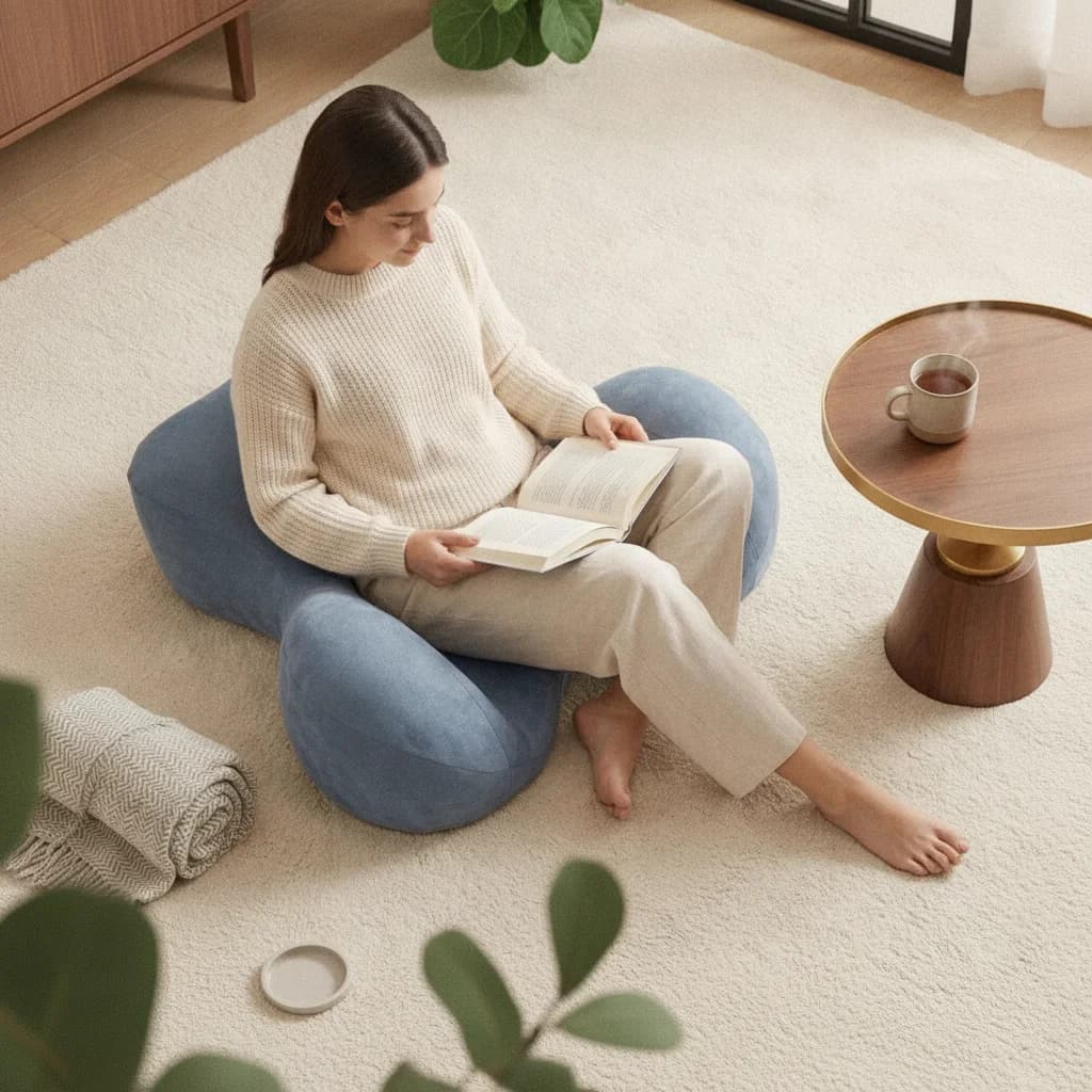 Meditation Seat Cushion Ergonomic Meditation Cushion Comfortable Cozy for Meditators, Mindfulness Practice, Home Studio