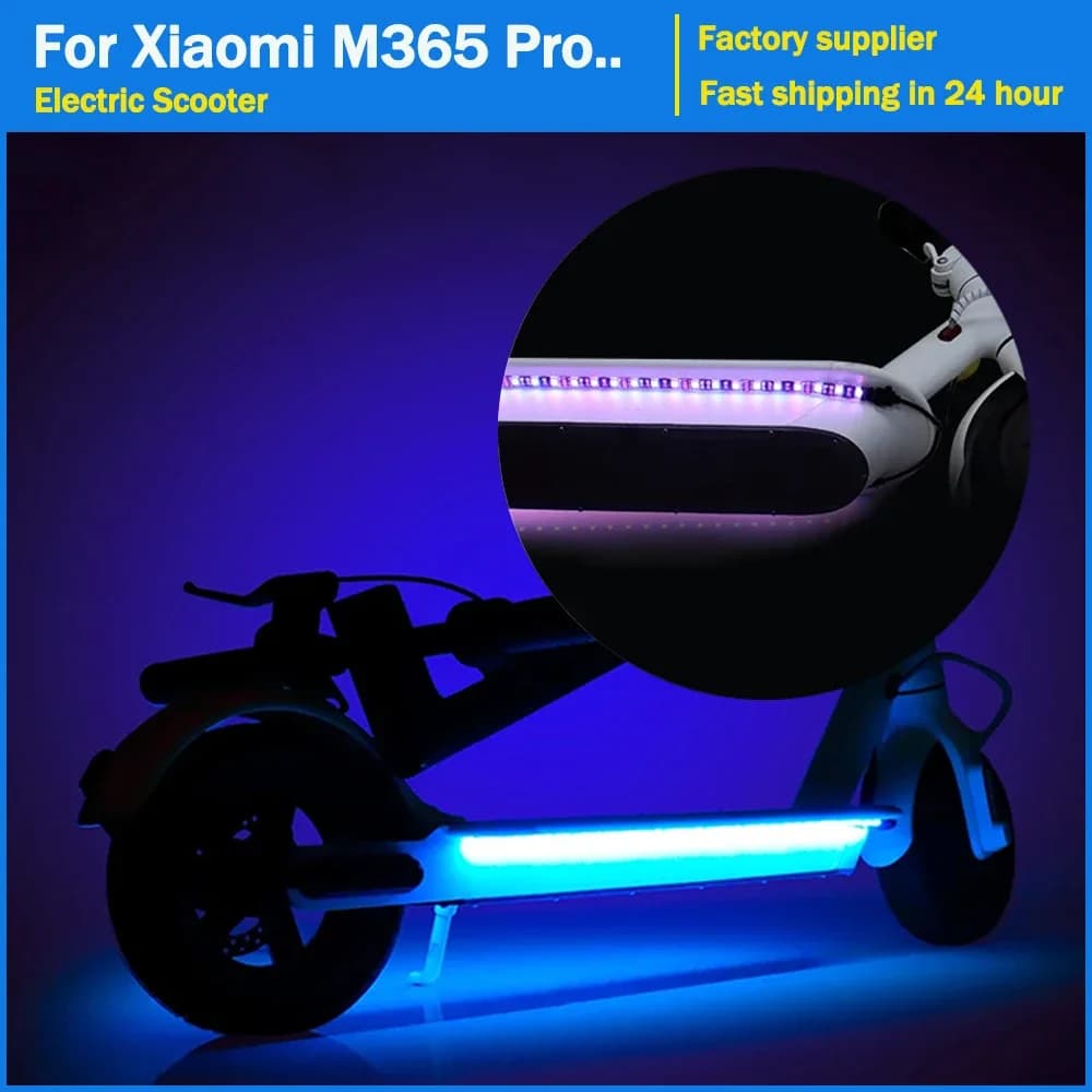 Lampada da barra per torcia a striscia LED impermeabile per Xiaomi M365 Pro 2 1S Mi3 Strisce luminose notturne per skateboard con commutazione per scooter elettrico
