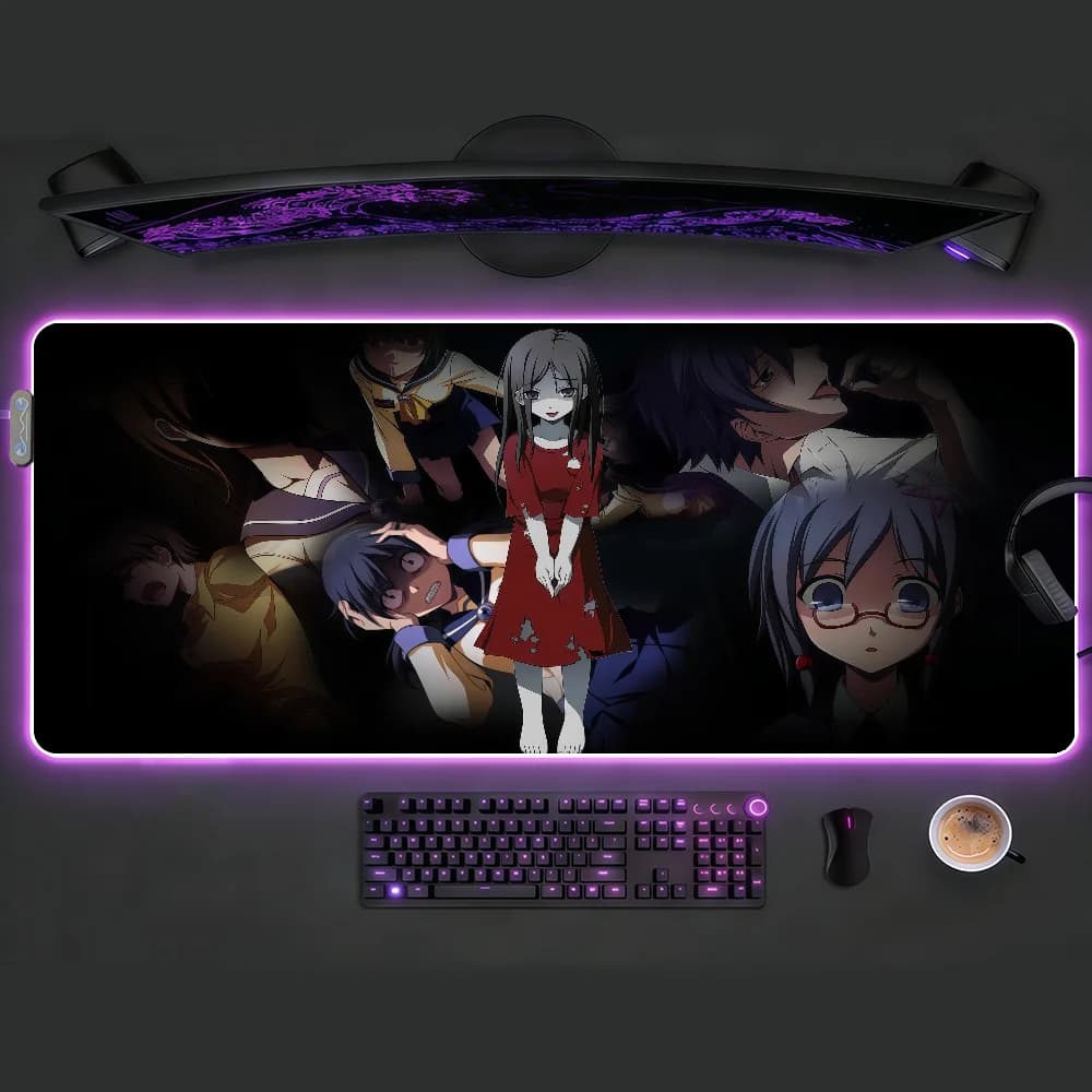 Tappetino per mouse C-Corpse P-PartyES con LED RGB, tappetino da scrivania antiscivolo in gomma, accessori da gioco, tappetino grande XXL per tastiera da ufficio e computer