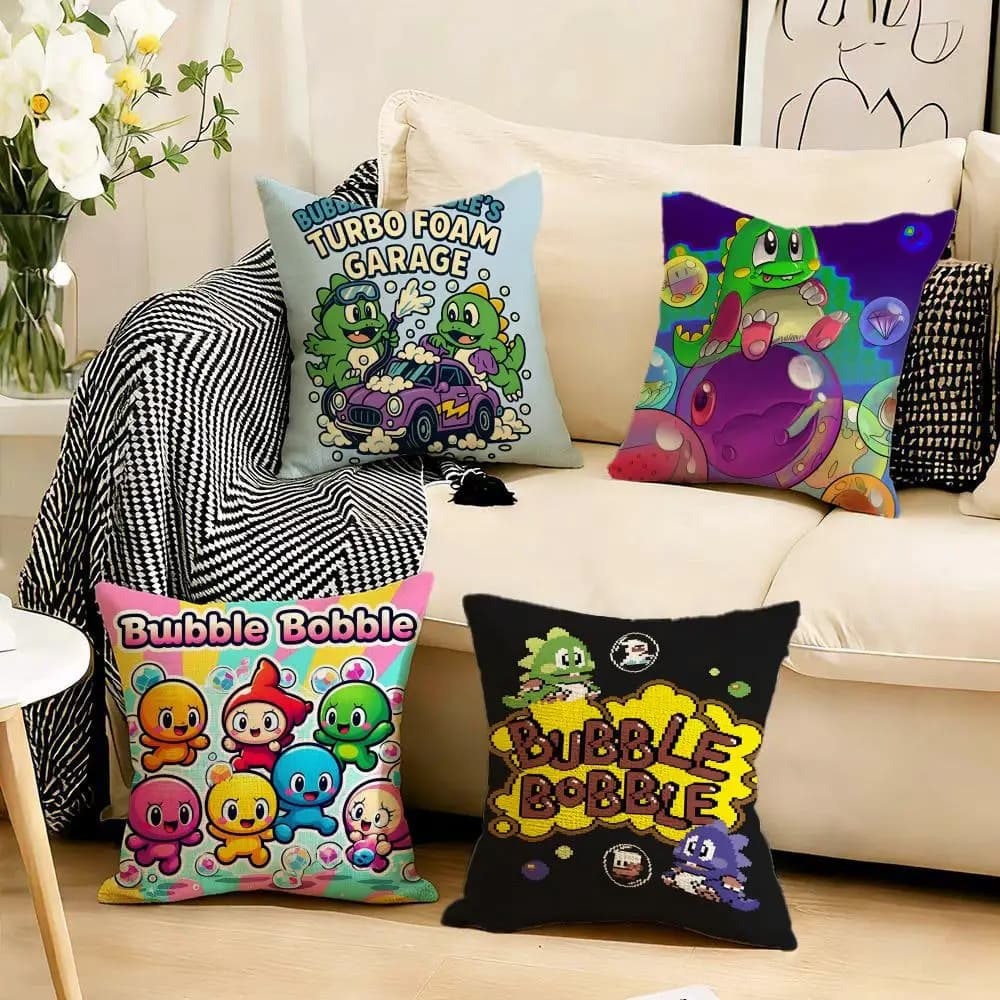 Fodera per cuscino Soft B-Bubbles BobbleS in lino delicato sulla pelle, cuscino quadrato morbido e confortevole