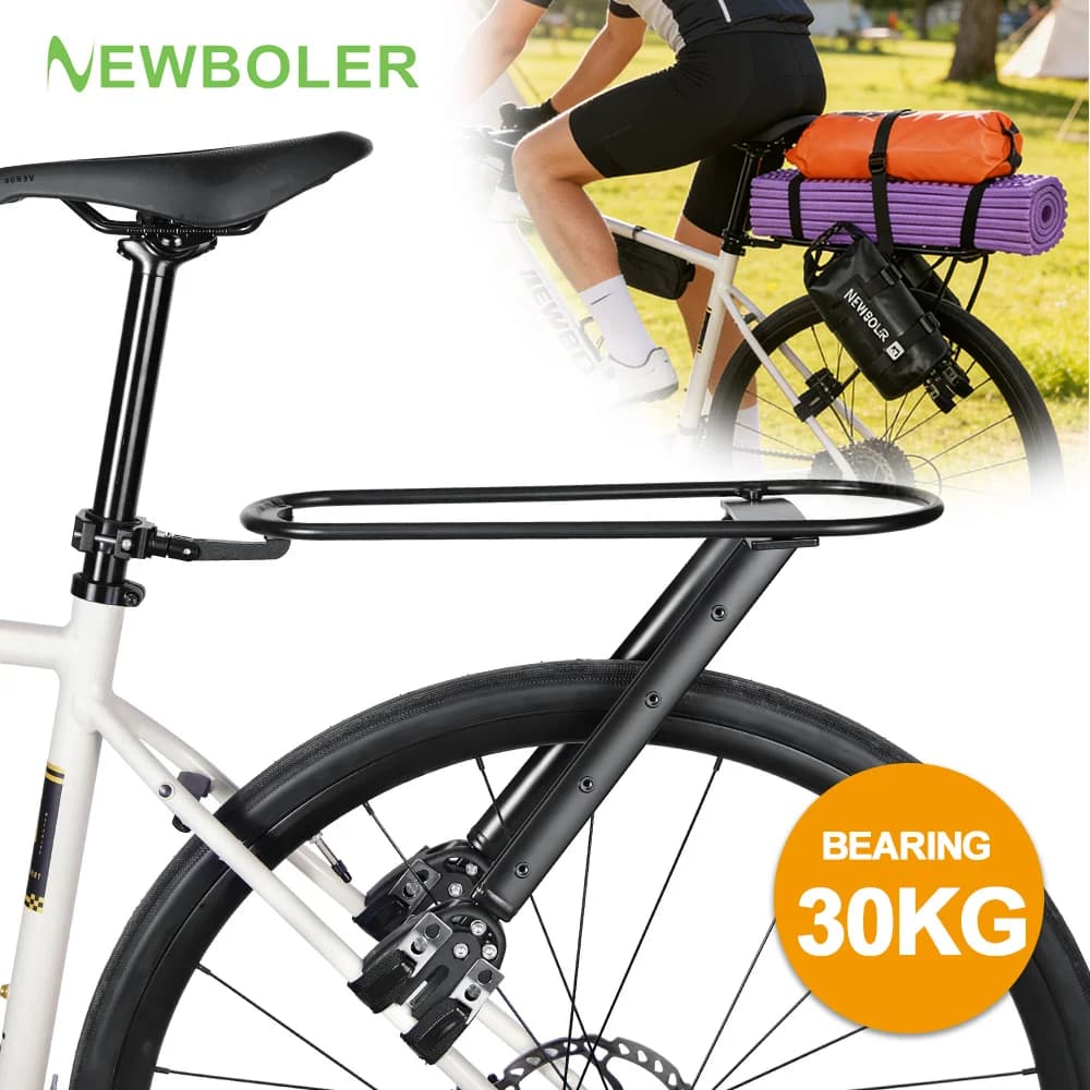 Adjustable Aluminum Alloy Bicycle Luggage Carrier Gravel Bike Universal Bike Rear Shelf Front Fork Shelf Bag For Bikepacking