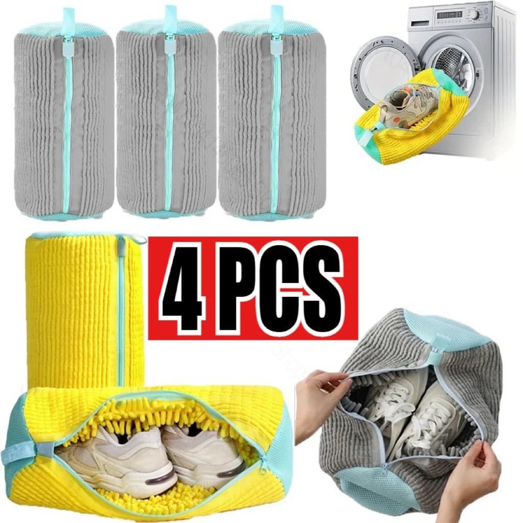 Borsa per Lavaggio Scarpe in Rete Durevole con Zip, Interno Morbido in Fluff, Protegge Sneakers e Scarpe Casual in Lavatrice e Asciugatrice, Ideale per Viaggi e Organizzazione, Pratica per Stoccaggio e Utilizzo Quotidi