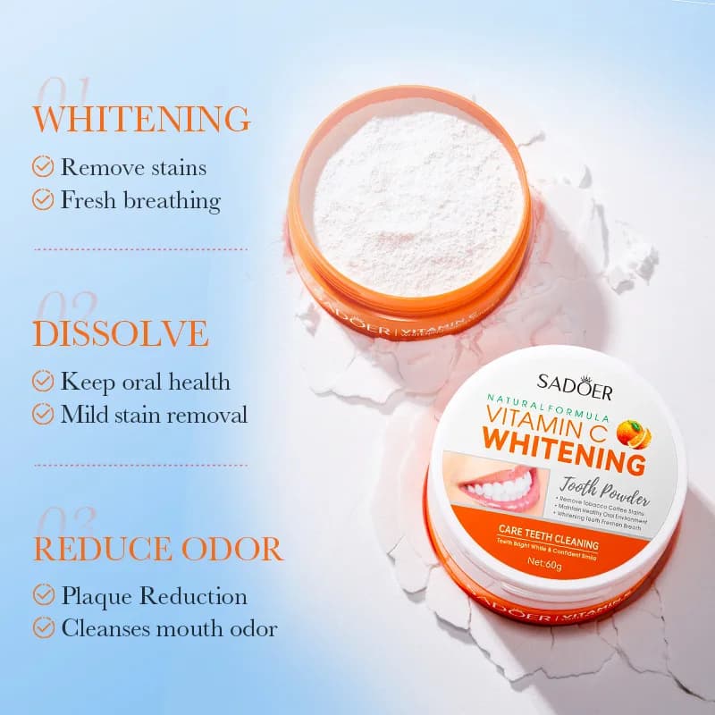 Whitening powder for teeth, removes smoke stains, whitens yellow teeth, cleans tartar, eliminates bad breath, suitable for both men and women.