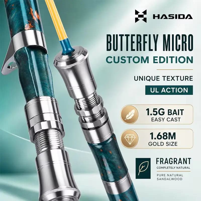 HASIDA Butterfly Custom Micro Lure Fishing Rod Ul Ejection Double Ring Aviation Aluminum Lightweight Durable Stream Fishing