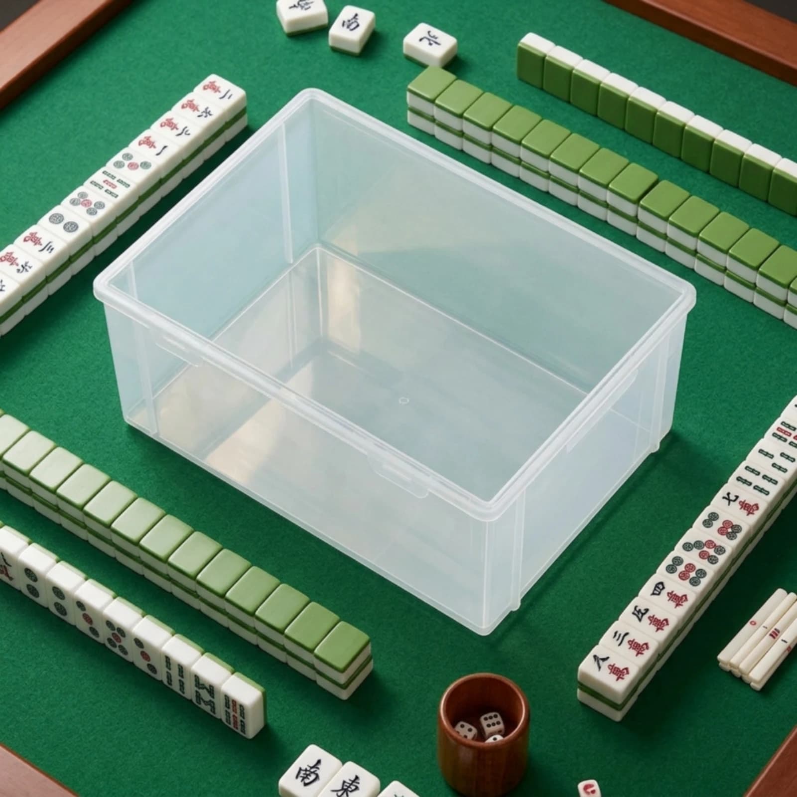 Mahjong Storage Box Long-Lasting Mahjong Case with Transparent Lid Tile Holder Safeguarding Heavy-Duty for Game Nights, Travel