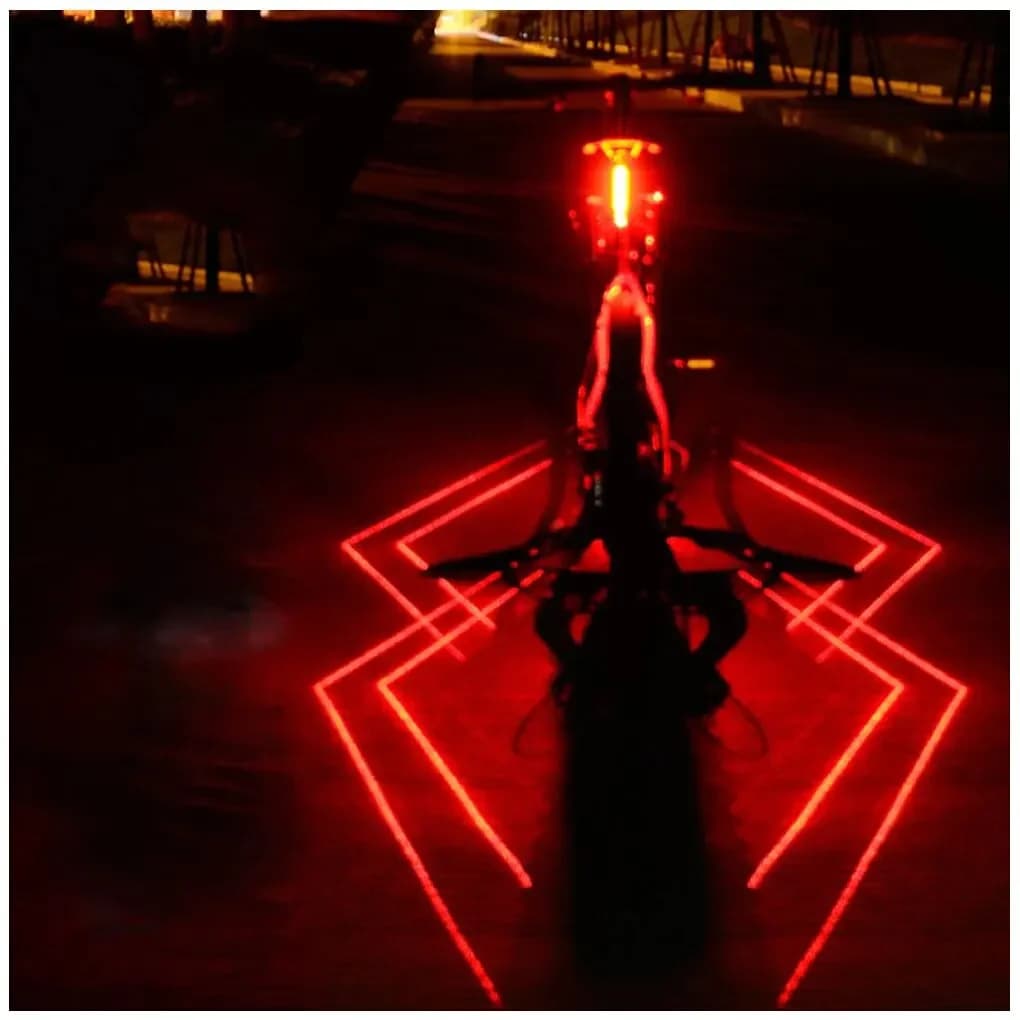 Bicycle Tail Light Rechargeable LED Laser Spider Design for Night Cycling Outdoor Riding Safety Warning Equipment