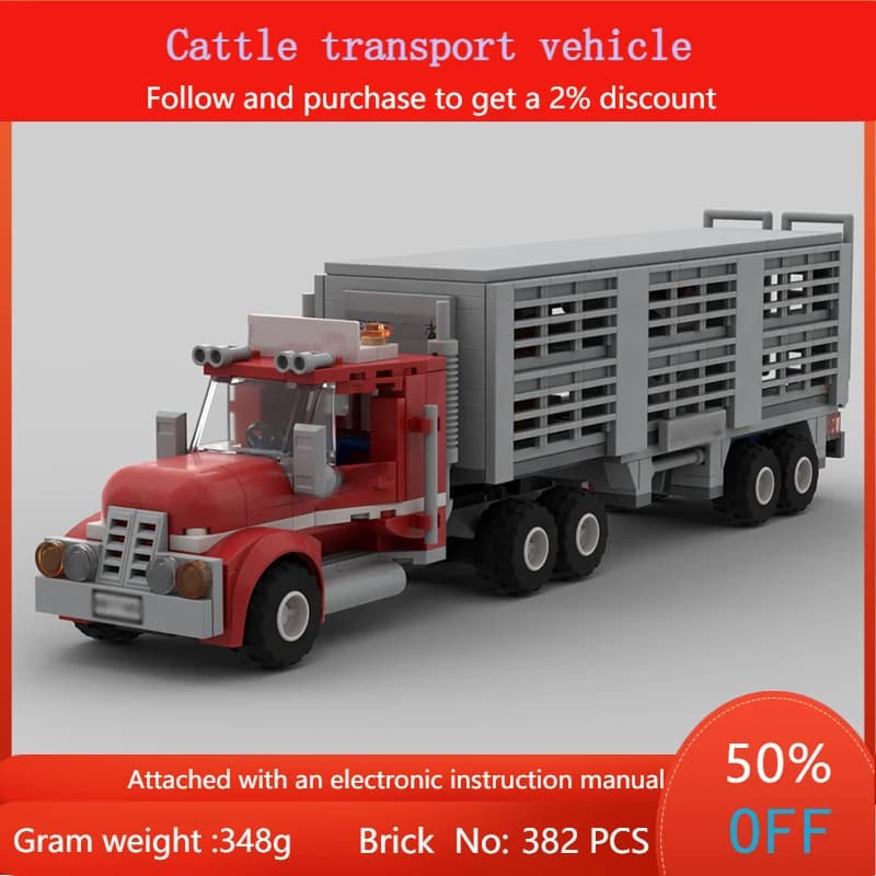 382 Parts Building Block Model Transport Ox Cart 6 Wide Scale Creative Educational Toys For Boys Adults Children Christmas Gift