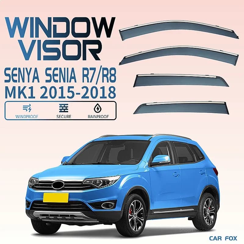 Per Senya Senia R7 R8 2015-2018: Accessori per auto, deflettori antipioggia e parasole per finestrini laterali